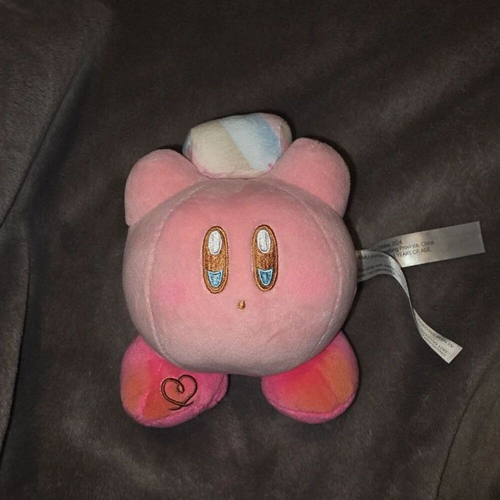 FuRyu Kirby With Marshmallow Plush 7.5" Nintendo Pink Stuffed Toy 2024